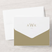 Imitats Gold Elegante Kalligraphie Hochzeitszerre All In One Einladung (Rückseite)