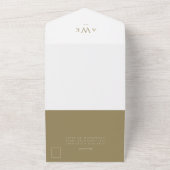 Imitats Gold Elegante Kalligraphie Hochzeitszerre All In One Einladung (Außenbereich)