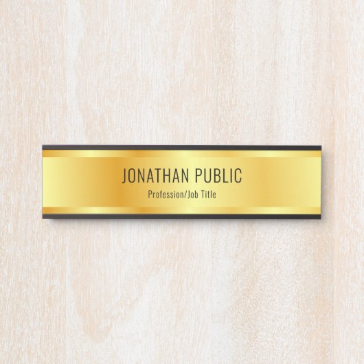 Imitats Gold Elegante Luxuriöse moderne Vorlage Türschild (Vorderseite )