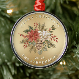 Imitats Gold Elegante Poinsettia Weihnachten Ornament Aus Metall