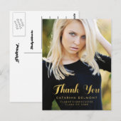 Imitats Gold Foil Abschluss Foto Danke Postcard Postkarte (Vorne/Hinten)