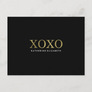 Imitats Gold Foil auf Black XOXO Flat Danke Karte