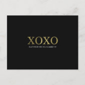 Imitats Gold Foil auf Black XOXO Flat Danke Karte (Vorderseite)