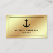 Imitats Gold Foil Black Nautical Anchor Visitenkarte (Vorderseite)
