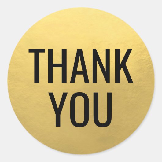 Imitats GOLD FOIL Black Script Kalligraphie Vielen Runder Aufkleber (Vorderseite)