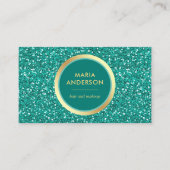 Imitats Gold Foil Circle Aquamariner Glitzer Makeu Visitenkarte (Vorderseite)