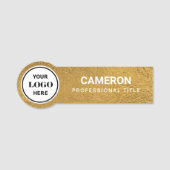 Imitats Gold Foil Circle Company Logo Namensschild (Vorderseite)
