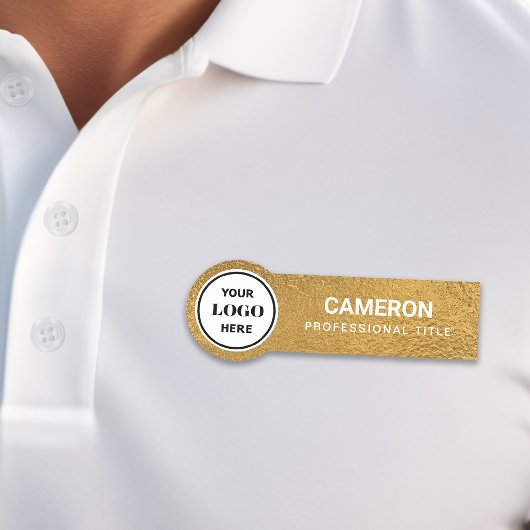 Imitats Gold Foil Circle Company Logo Namensschild