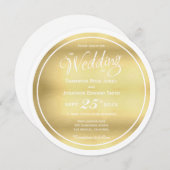 Imitats Gold Foil Circle Einladung (Vorne/Hinten)