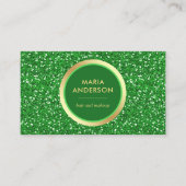 Imitats Gold Foil Circle Green Glitzer Makeup Arti Visitenkarte (Vorderseite)