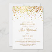 Imitats Gold Foil Confetti Bar Mitzvah Einladung (Vorderseite)
