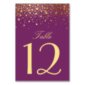 Imitats Gold Foil Confetti Dots Lila Tischnummer (Rückseite)