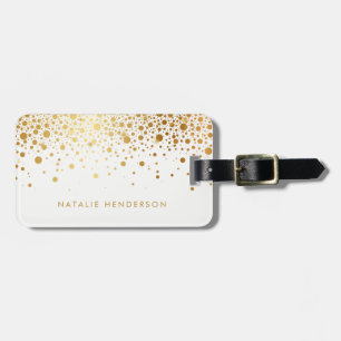 Imitats Gold Foil Confetti Dots Personalisiert Gepäckanhänger