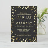 Imitats Gold Foil Confetti Engagement Party Einladung (Stehend Vorderseite)