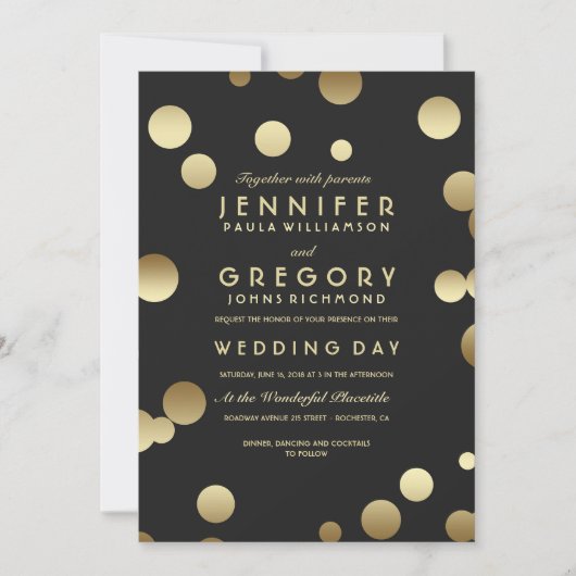 Imitats Gold Foil Confetti Hochzeit Einladungen (Vorderseite)