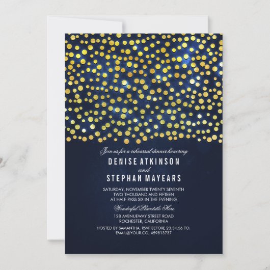 Imitats Gold Foil Confetti Probe Einladung (Vorderseite)