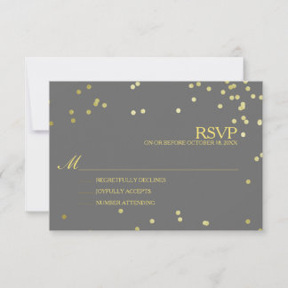 Imitats Gold Foil Confetti Wedding RSVP