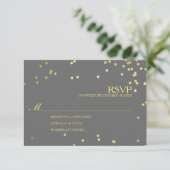 Imitats Gold Foil Confetti Wedding RSVP (Stehend Vorderseite)
