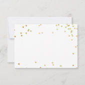 Imitats Gold Foil Confetti Wedding RSVP Karte (Rückseite)