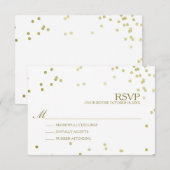 Imitats Gold Foil Confetti Wedding RSVP Karte (Vorne/Hinten)