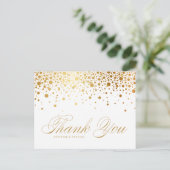 Imitats Gold Foil Confetti Wedding Vielen Dank Postkarte (Stehend Vorderseite)