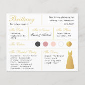 Imitats Gold Foil Dress Bridesmaid Informationskar (Vorderseite)