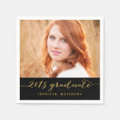 Imitats Gold Foil Foto | Graduate Paper Napkins Serviette (Vorderseite)