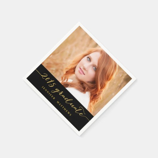 Imitats Gold Foil Foto | Graduate Paper Napkins Serviette (Ecke)