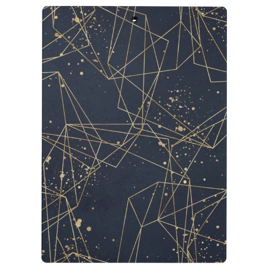 Imitats Gold Foil Geometric Polygons Personalisier Klemmbrett (Rückseite)