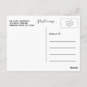 Imitats Gold Foil Handwriting Wedding Vielen Dank Postkarte (Rückseite)