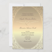 Imitats Gold Foil Hochzeitsempfang mit QR Code Einladung (Vorderseite)