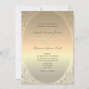 Imitats Gold Foil Hochzeitsempfang mit QR Code Einladung
