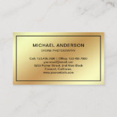 Imitats Gold Foil Moderne Drohnenfotografie Visitenkarte (Rückseite)
