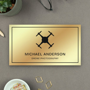 Imitats Gold Foil Moderne Drohnenfotografie Visitenkarte