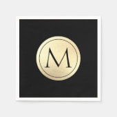 Imitats Gold Foil Monogram Napkins Serviette (Vorderseite)
