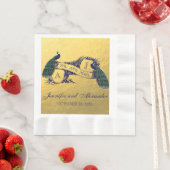 Imitats Gold Foil Peacock Hochzeitspapier Napkins Serviette (Beispiel)