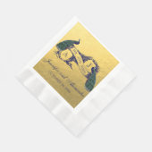 Imitats Gold Foil Peacock Hochzeitspapier Napkins Serviette (Ecke)