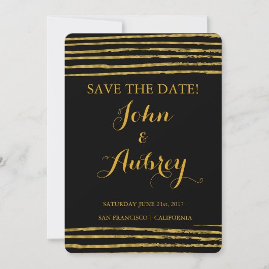 Imitats Gold Foil Save the Date Elegante Hochzeit (Vorderseite)