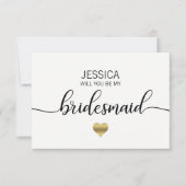 Imitats Gold Foil Schwarz Werden Sie meine Bridesm Einladung (Vorderseite)