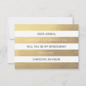 Imitats Gold Foil Schwarz Werden Sie meine Bridesm Einladung (Rückseite)