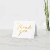 Imitats Gold Foil Script Chic Hochzeit Danke Karte (Vorderseite)