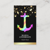 Imitats Gold Foil Stars Confetti Regenbogen Anchor Visitenkarte (Vorderseite)