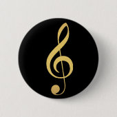 Imitats Gold Foil Treble Clef Musikanlage Button (Vorderseite)