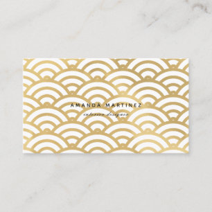 Imitats Gold Foil Wave Pattern Business Card Visitenkarte