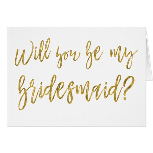 Imitats Gold Foil Wedding Bridesmaid (Vorderseite (Horizontal))