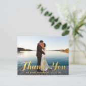 IMITATS GOLD FOIL WEDING FOTO DANK IHNEN POSTCARD POSTKARTE (Stehend Vorderseite)