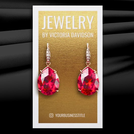 Imitats Gold Foil Weißrahmen Ohrring Display Visitenkarte