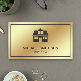 Imitats Gold Foil Zuhause Icon Real Anwesen Agent Visitenkarte