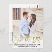 Imitats Gold Fossil Save the Date Postkarte (Vorne/Hinten)