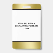 Imitats Gold Foto & Three Logos Pressekennung Ausweis (Rückseite)